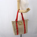 LOUIS VUITTON Antigua Cabas MM Tote Bag Canvas Beige Red M40035 LV Auth ka2556-21