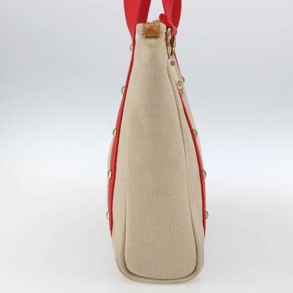 LOUIS VUITTON Antigua Cabas MM Tote Bag Canvas Beige Red M40035 LV Auth ka2556