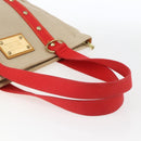 LOUIS VUITTON Antigua Cabas MM Tote Bag Canvas Beige Red M40035 LV Auth ka2556-7