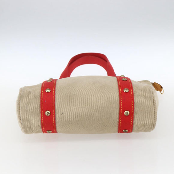 LOUIS VUITTON Antigua Cabas MM Tote Bag Canvas Beige Red M40035 LV Auth ka2556