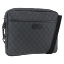 GUCCI GG Supreme Shoulder Bag PVC Black Silver 169933 Auth ka2559-1