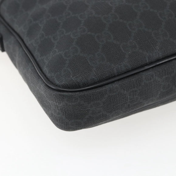GUCCI GG Supreme Shoulder Bag PVC Black Silver 169933 Auth ka2559