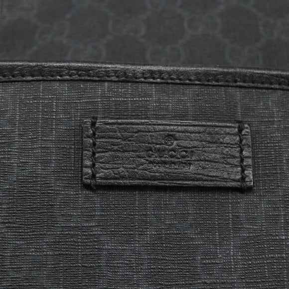 GUCCI GG Supreme Shoulder Bag PVC Black Silver 169933 Auth ka2559