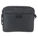 GUCCI GG Supreme Shoulder Bag PVC Black Silver 169933 Auth ka2559-13