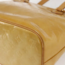 LOUIS VUITTON Monogram Vernis Houston Hand Bag Jaune M91121 LV Auth ka2560-15