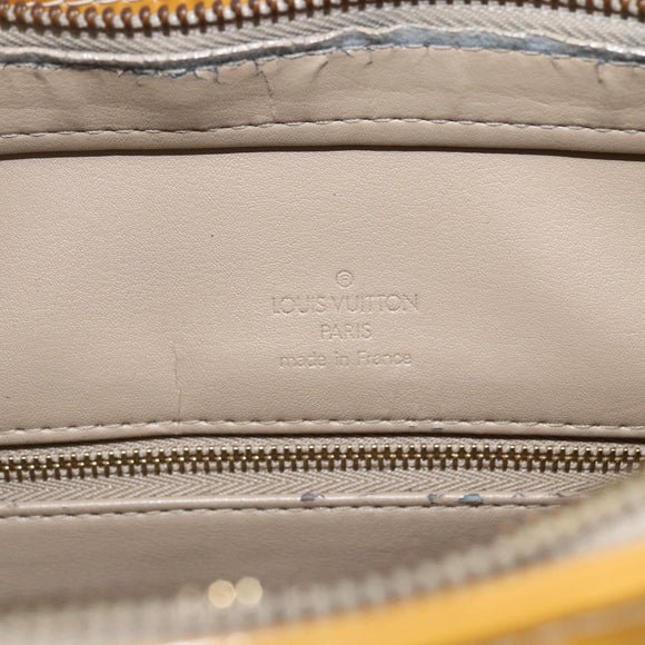 LOUIS VUITTON Monogram Vernis Houston Hand Bag Jaune M91121 LV Auth ka2560
