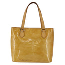 LOUIS VUITTON Monogram Vernis Houston Hand Bag Jaune M91121 LV Auth ka2560-13