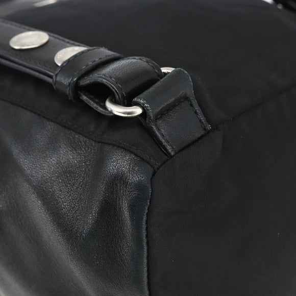 PRADA Backpack Nylon Leather Black Silver Auth ka2564