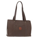 CELINE Macadam Canvas Shoulder Bag PVC Leather Brown Gold Auth ka257-1