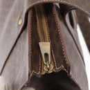 CELINE Macadam Canvas Shoulder Bag PVC Leather Brown Gold Auth ka257-10