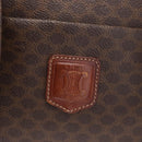 CELINE Macadam Canvas Shoulder Bag PVC Leather Brown Gold Auth ka257-18