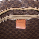 CELINE Macadam Canvas Shoulder Bag PVC Leather Brown Gold Auth ka257-19
