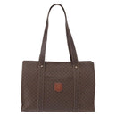 CELINE Macadam Canvas Shoulder Bag PVC Leather Brown Gold Auth ka257-13