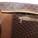 CELINE Macadam Canvas Shoulder Bag PVC Leather Brown Gold Auth ka257-22