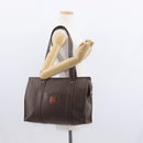 CELINE Macadam Canvas Shoulder Bag PVC Leather Brown Gold Auth ka257-24