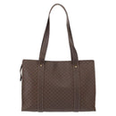 CELINE Macadam Canvas Shoulder Bag PVC Leather Brown Gold Auth ka257-2