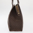 CELINE Macadam Canvas Shoulder Bag PVC Leather Brown Gold Auth ka257-3