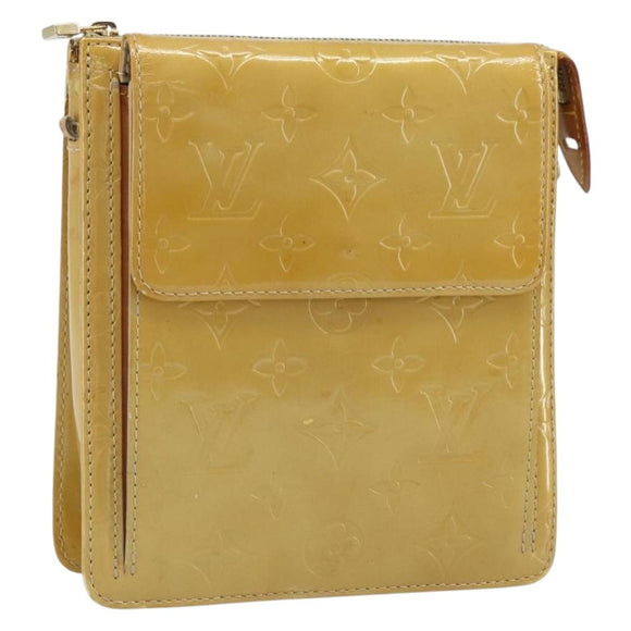 LOUIS VUITTON Monogram Vernis Motto Accessory Pouch Beige M91136 LV Auth ka2577