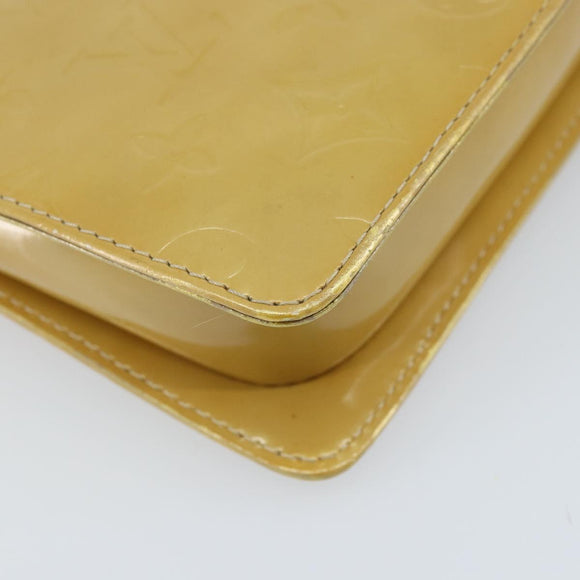 LOUIS VUITTON Monogram Vernis Motto Accessory Pouch Beige M91136 LV Auth ka2577
