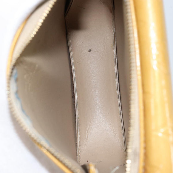 LOUIS VUITTON Monogram Vernis Motto Accessory Pouch Beige M91136 LV Auth ka2577