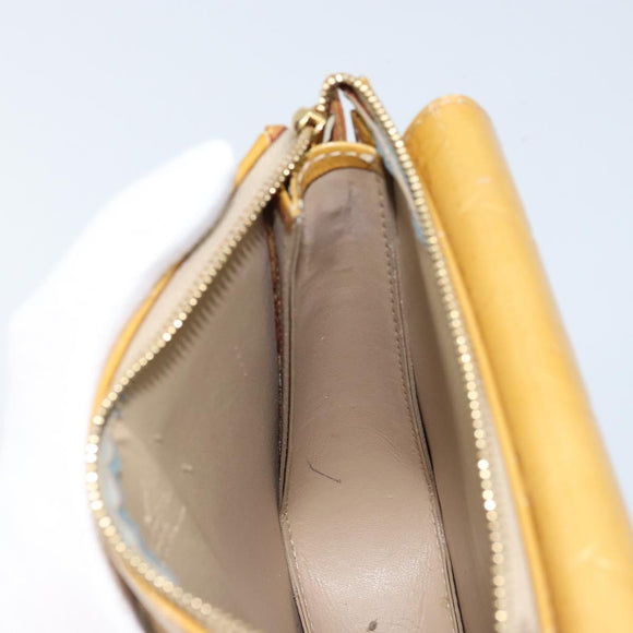 LOUIS VUITTON Monogram Vernis Motto Accessory Pouch Beige M91136 LV Auth ka2577