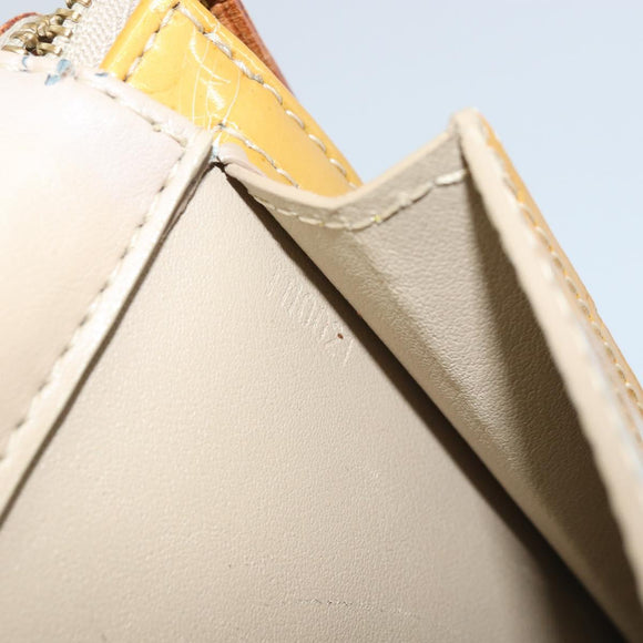LOUIS VUITTON Monogram Vernis Motto Accessory Pouch Beige M91136 LV Auth ka2577