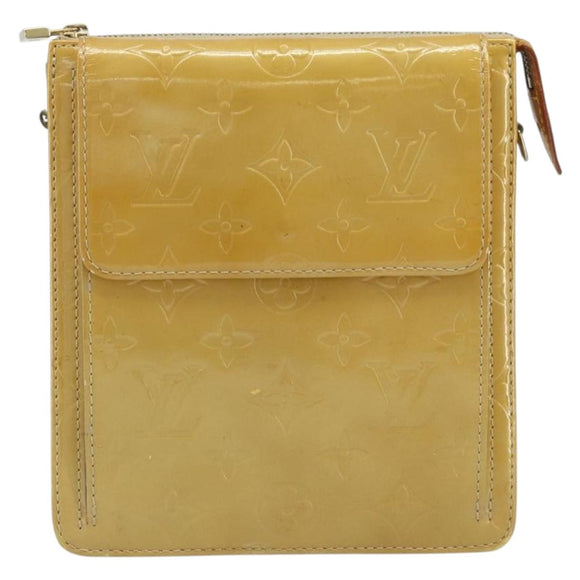 LOUIS VUITTON Monogram Vernis Motto Accessory Pouch Beige M91136 LV Auth ka2577