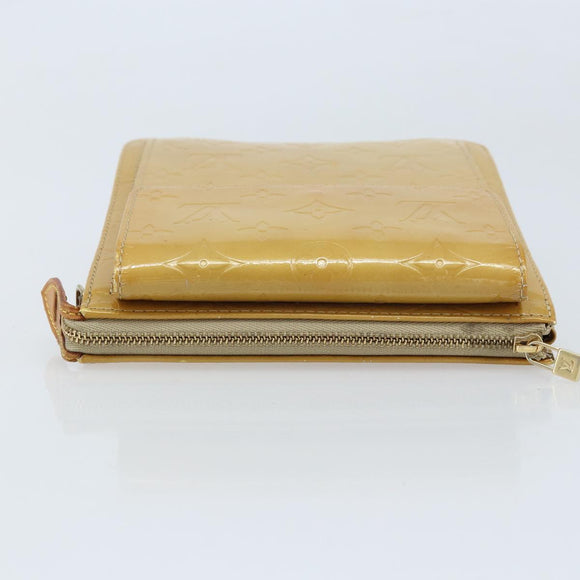LOUIS VUITTON Monogram Vernis Motto Accessory Pouch Beige M91136 LV Auth ka2577
