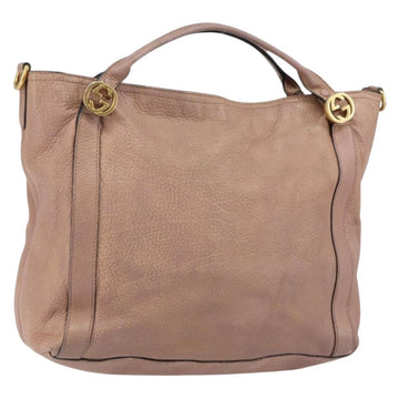 GUCCI Hand Bag Leather Pink Gold 323675 Auth ka258