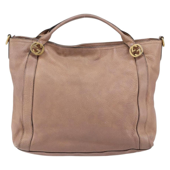 GUCCI Hand Bag Leather Pink Gold 323675 Auth ka258