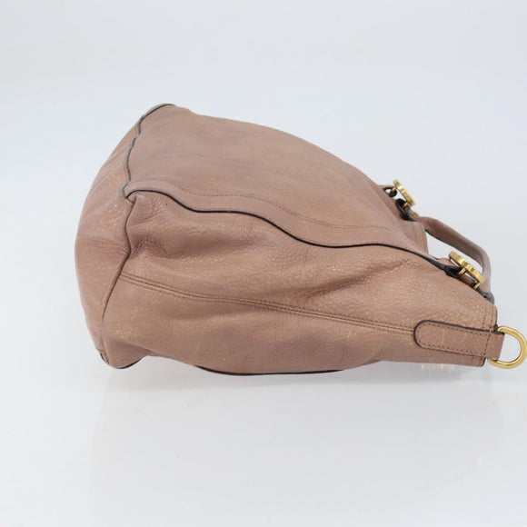 GUCCI Hand Bag Leather Pink Gold 323675 Auth ka258