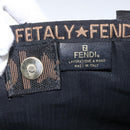FENDI Tote Bag Raffia Black Gold Auth ka2580A-10