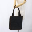 FENDI Tote Bag Raffia Black Gold Auth ka2580A-18