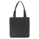 FENDI Tote Bag Raffia Black Gold Auth ka2580A-13