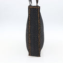 FENDI Tote Bag Raffia Black Gold Auth ka2580A-4