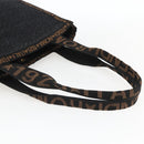 FENDI Tote Bag Raffia Black Gold Auth ka2580A-7