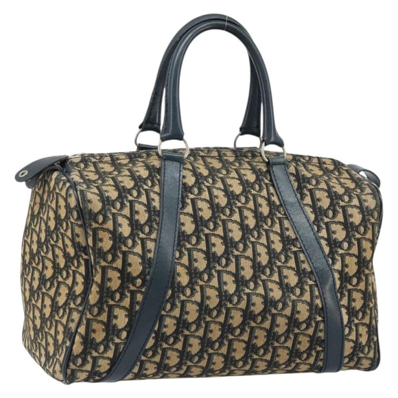 Christian Dior Trotter Canvas Hand Bag Navy Silver Auth ka2582