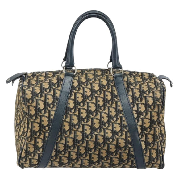 Christian Dior Trotter Canvas Hand Bag Navy Silver Auth ka2582