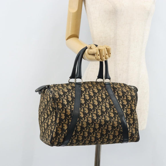 Christian Dior Trotter Canvas Hand Bag Navy Silver Auth ka2582
