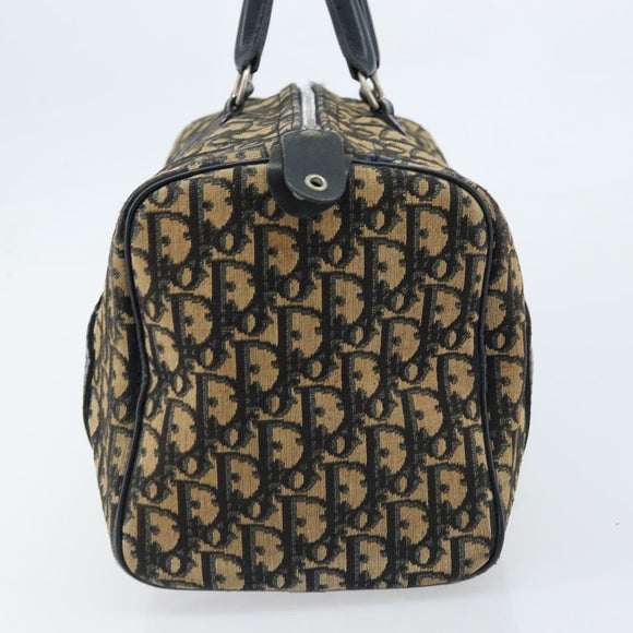 Christian Dior Trotter Canvas Hand Bag Navy Silver Auth ka2582