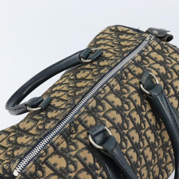 Christian Dior Trotter Canvas Hand Bag Navy Silver Auth ka2582