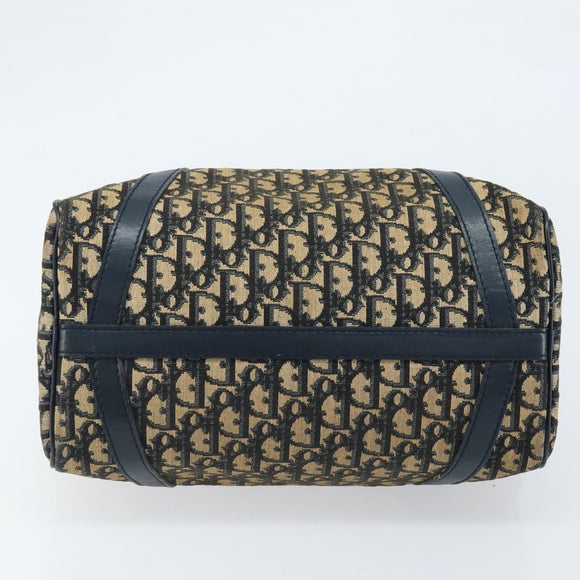 Christian Dior Trotter Canvas Hand Bag Navy Silver Auth ka2582