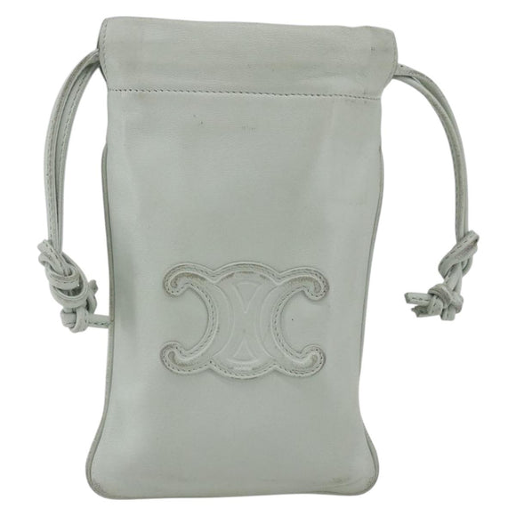 LOEWE Anagram Shoulder Bag Leather Light Blue Auth ka2596