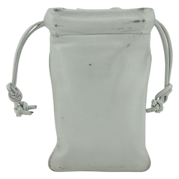 LOEWE Anagram Shoulder Bag Leather Light Blue Auth ka2596