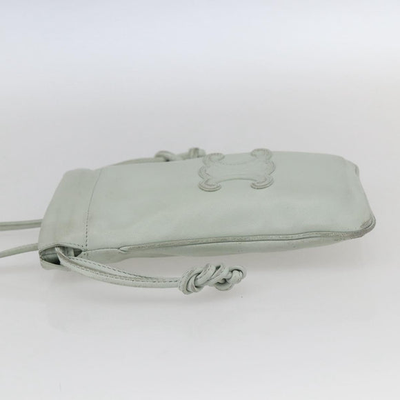 LOEWE Anagram Shoulder Bag Leather Light Blue Auth ka2596