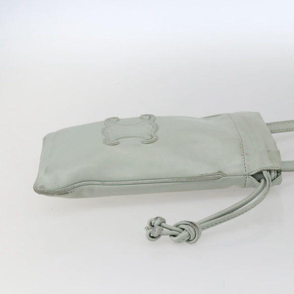 LOEWE Anagram Shoulder Bag Leather Light Blue Auth ka2596