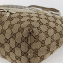 GUCCI GG Canvas Hand Bag Beige Silver 271101 Auth ka2598-14