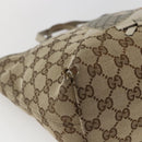 GUCCI GG Canvas Hand Bag Beige Silver 271101 Auth ka2598-15