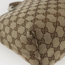 GUCCI GG Canvas Hand Bag Beige Silver 271101 Auth ka2598-9