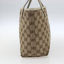 GUCCI GG Canvas Hand Bag Beige Silver 271101 Auth ka2598-3